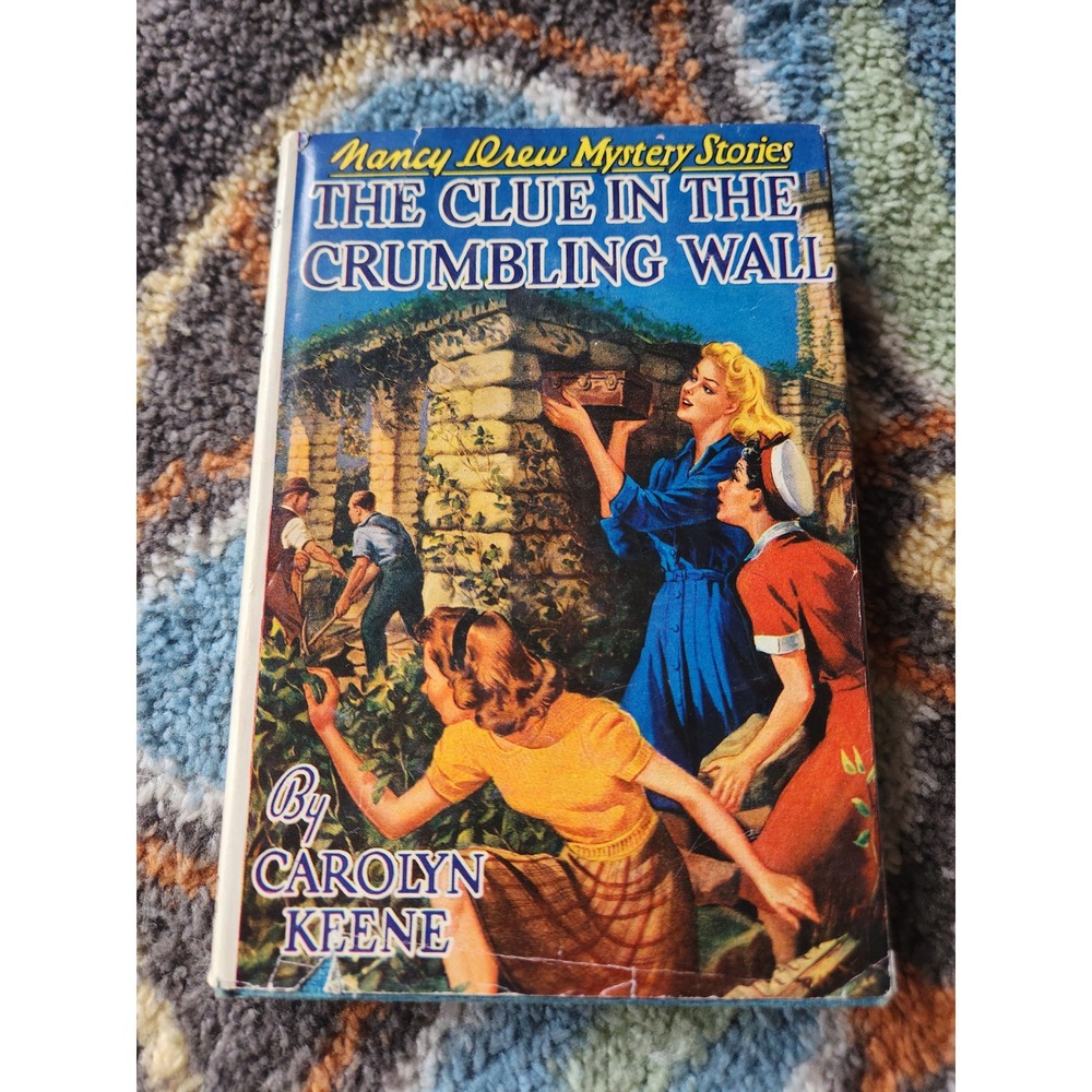 1959 Nancy Drew The Clue in the Crumbling Wall HC w/ Dust Jacket Blue‎ Tweed